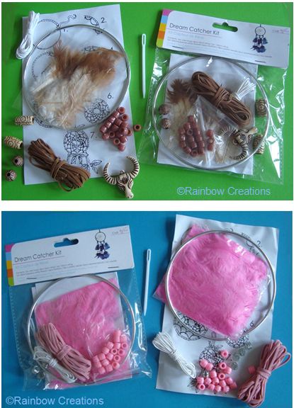 Brown and  Pink Dream Catcher Kits