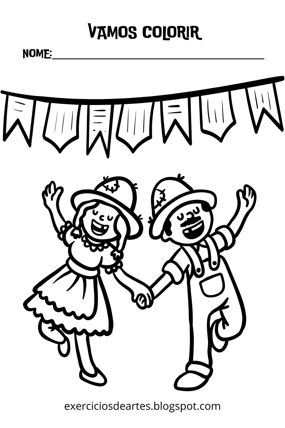 monocromia - desenhos para imprimir e colorir de festa junina