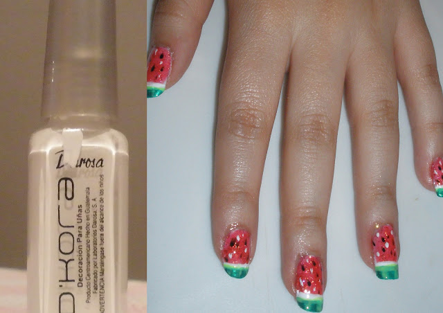 Tutorial to Decorate Nails using a Watermelon Design.