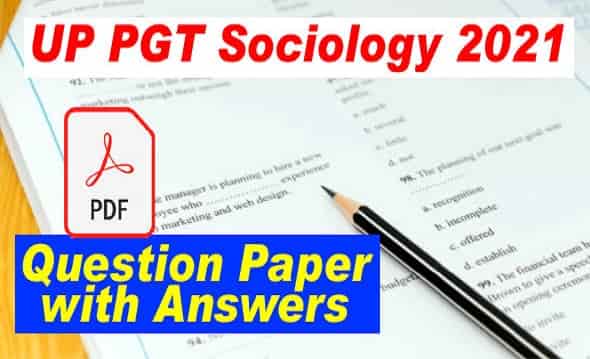 UP PGT Sociology Solved Question Paper PDF Download