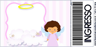 Brunette Angel Girl, Ticket Invitations.