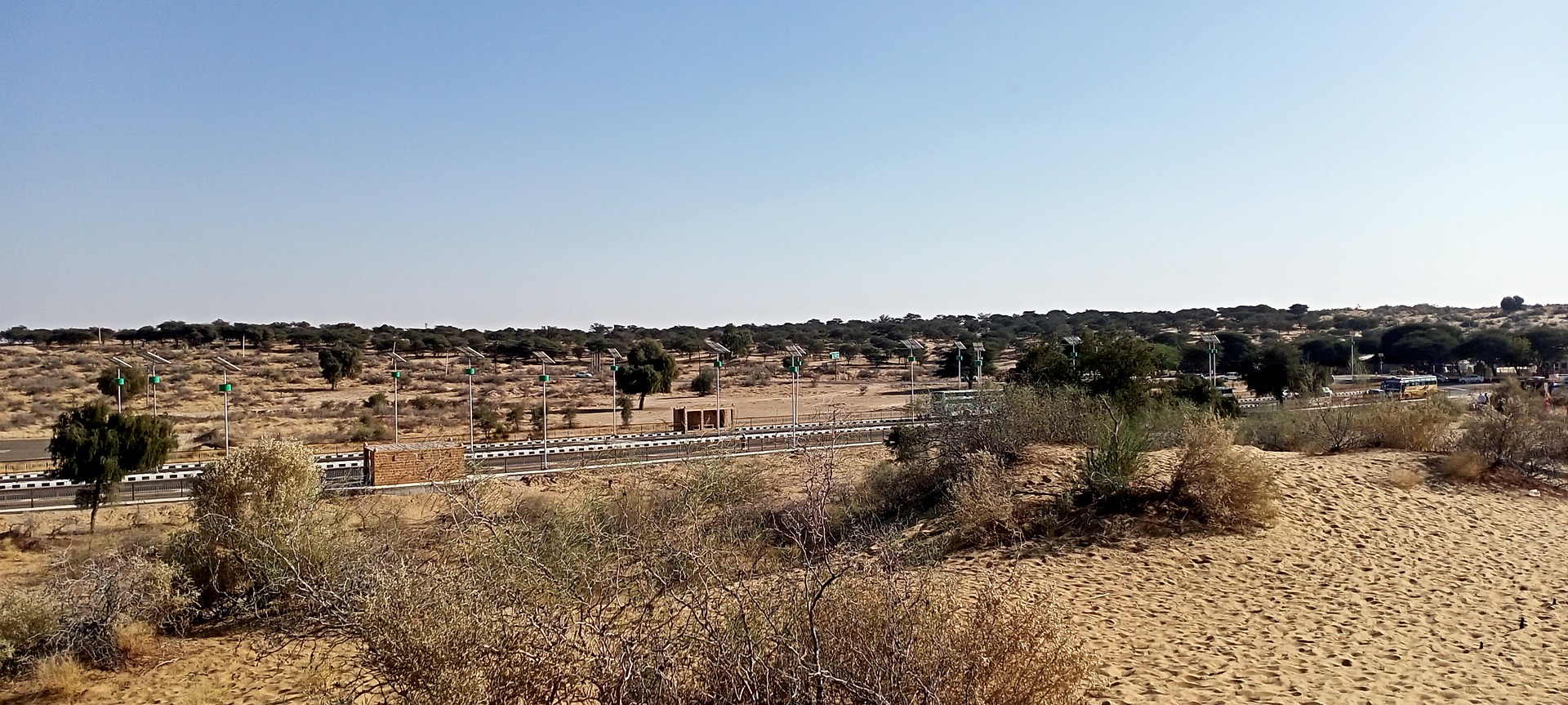 The image contains the desert in Ajmer City