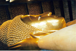 Rostro del Buda echado, Wat Po, Bangkok