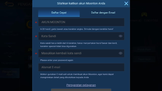 Cara Membuat Sayan Moonton Mobile Legends Terbaru  Cara Buat Sayan Moonton, Ganti Email Password & Unbind 2020