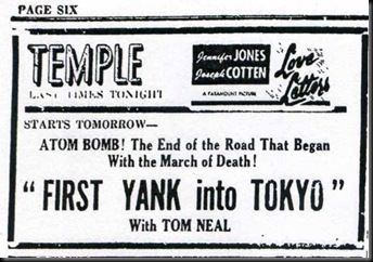 Lo-First Yank Starts Tomorrow