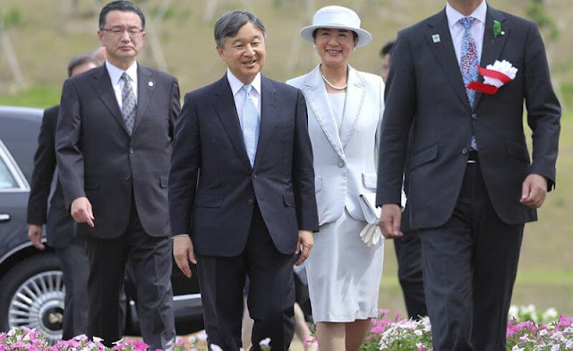 Emperor Naruhito and Empress Masako attended the 73rd National Tree Planting Festival in Rikuzentakata