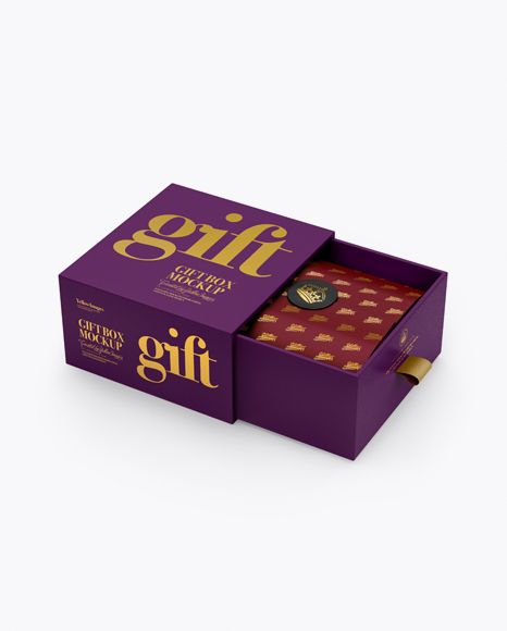 Download Free Packaging Opened Matte Gift Box Mockup