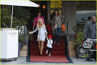 Christina Aguilera and Her Son Max SLS Hotel Photos