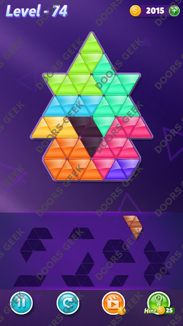 Block! Triangle Puzzle Expert Level 74 Solution, Cheats, Walkthrough for Android, iPhone, iPad and iPod