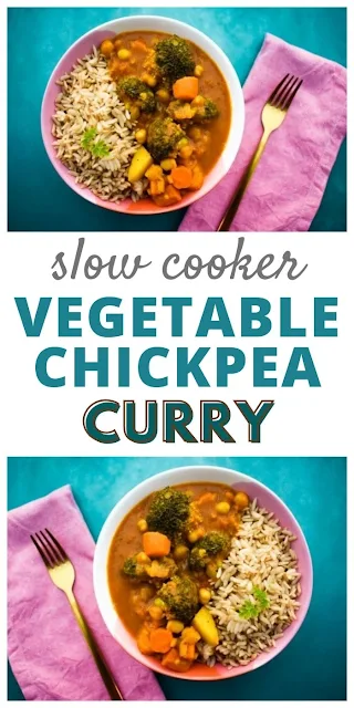 Slow cooker vegetable and chickpea curry - an easy chuck-it-all-in recipe