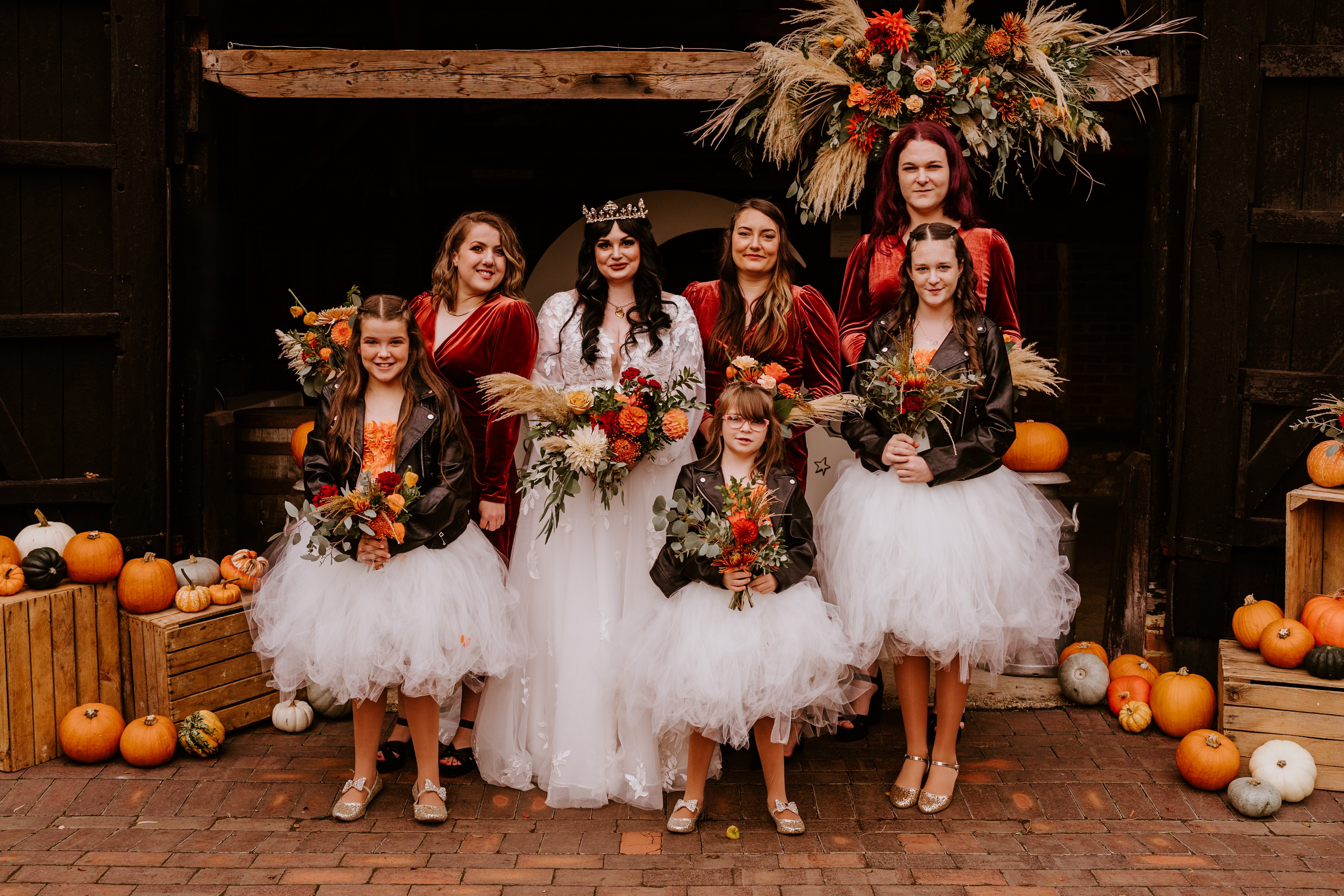 Surrey Autumn Pumpkin Wedding bridesmaids