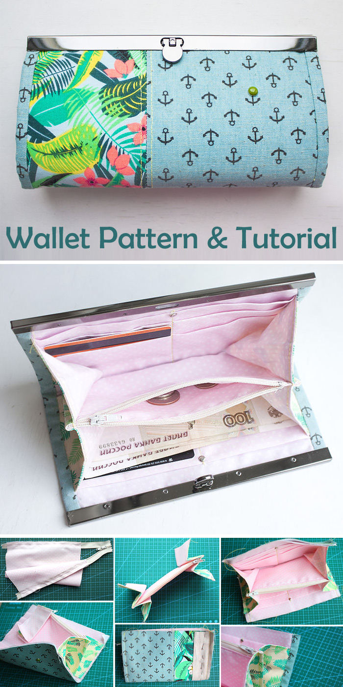 Wallet with a flat lock. Tutorial & Pattern