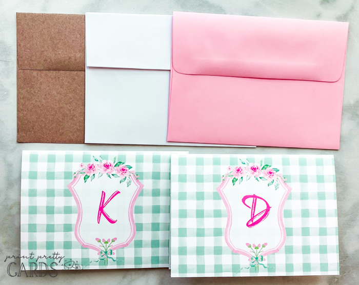 Free Printable Monogram Letters on Note Cards