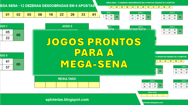 Jogos prontos Mega sena