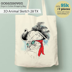 OceanSeven_Shopping Bag_Tas Belanja__Nature & Animal_3D Animal Sketch 28 TX