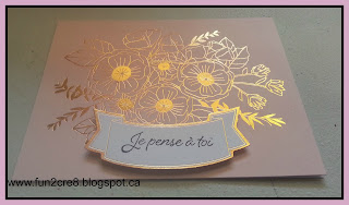 étampe français Carte Je pense à toi CTMH Thinking of you Carte Je pense à toi étampe français CTMH French card Close To My Heart gold pink