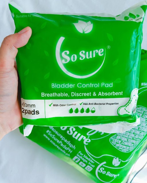 So Sure Bladder Control Pads, So Sure, Product Review, Urinary Incontinence, Pregnancy, Menopause, Overweight, Hysterectomy, UTI, BPH, SJ Valdez, All-Around Pinay Mama blog