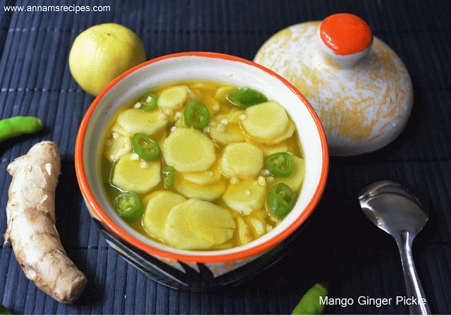 Mango Ginger Pickle / Maanga Inji Oorugai