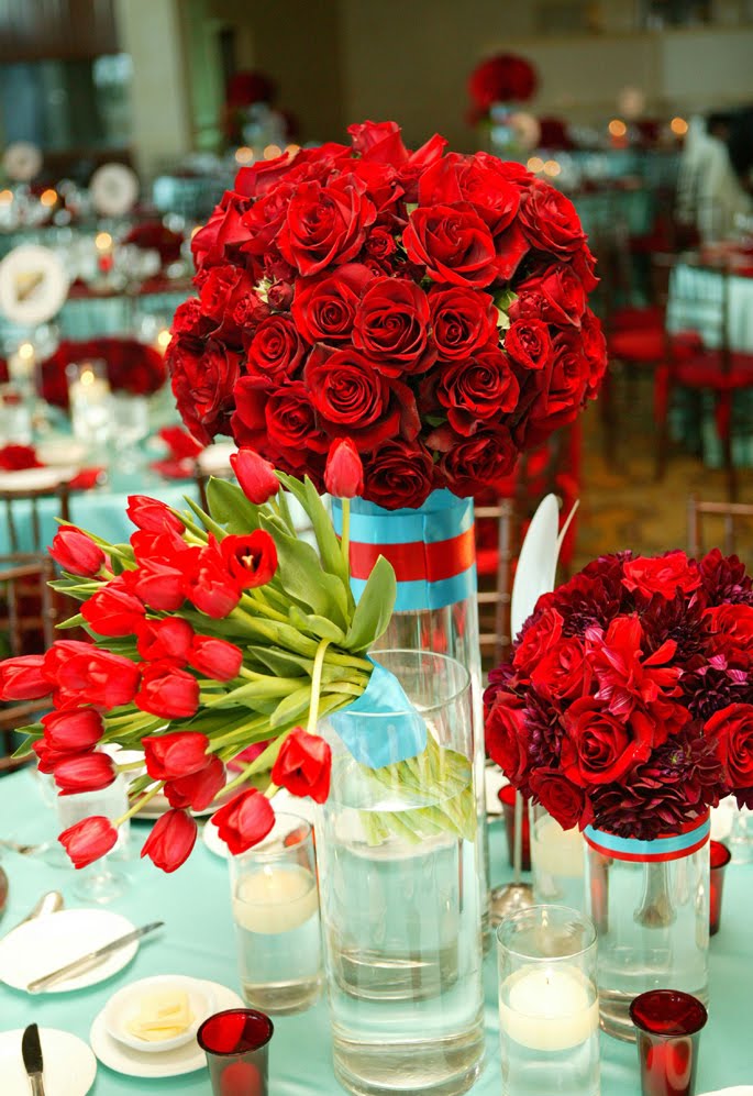 red and turquoise wedding images