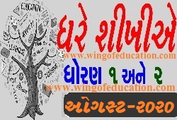 Std-1 And 2 Ghare Shikhie Phase-3 August-2020 Home Learning Materials By GCERT Gandhinagar - www.wingofeducation.com