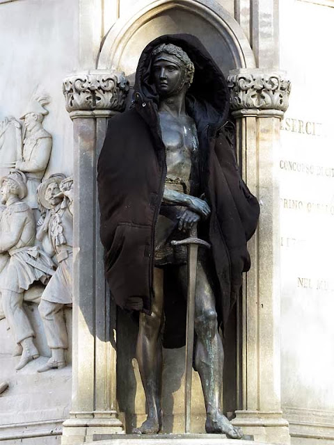 Detail of Manfredo Fanti's Monument, piazza San Marco, Florence