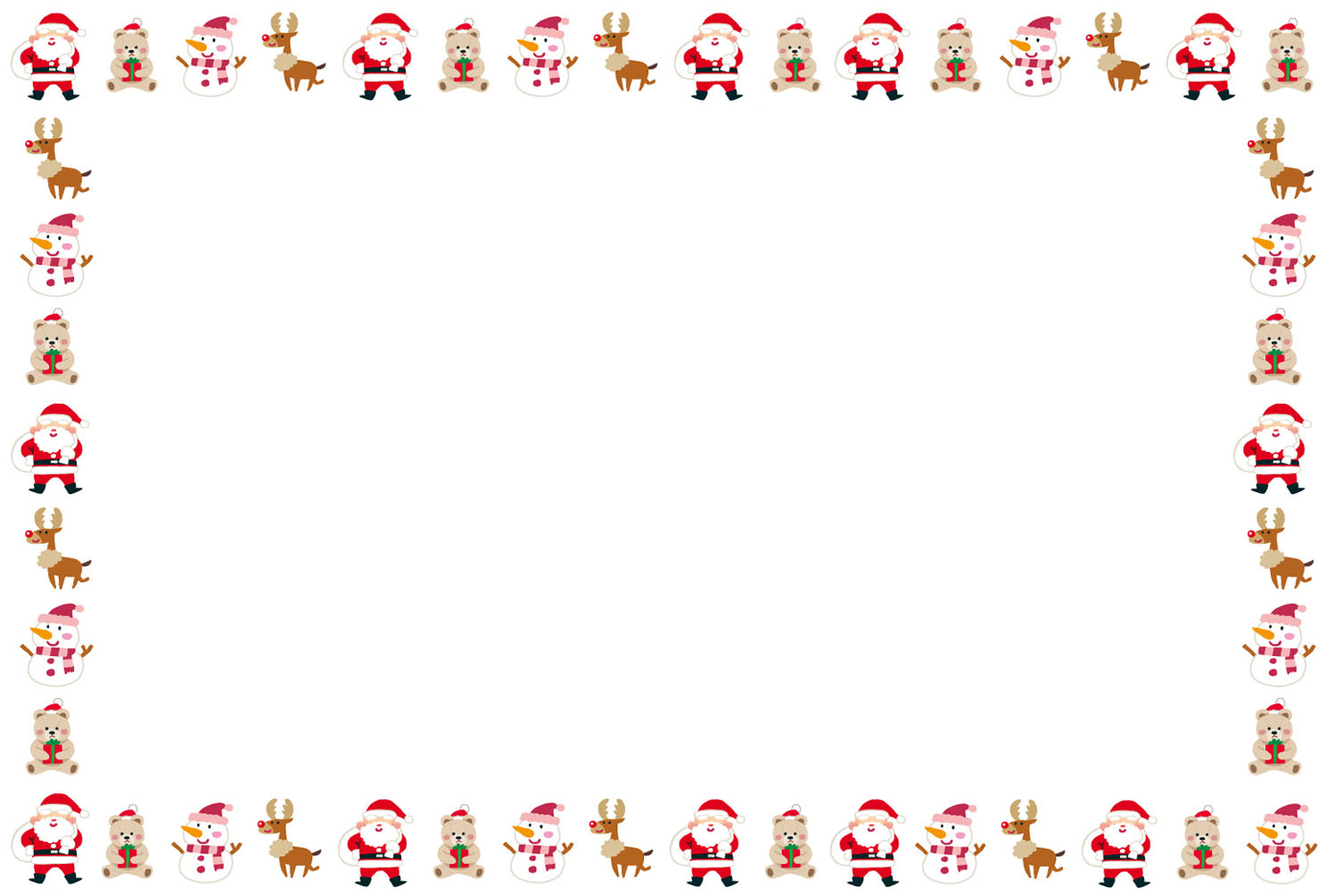 クリスマスカードのテンプレート サンタとトナカイ かわいいフリー素材集 いらすとや