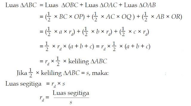 Rumus Mencari Jari-jari Lingkaran Dalam Segitiga dan Lingkaran Luar Segitiga beserta Contoh Soalnya