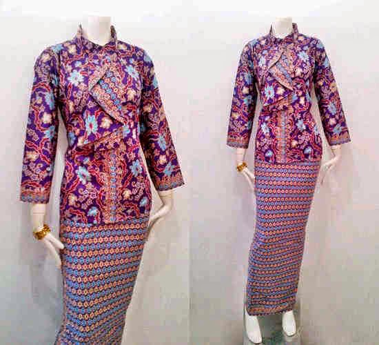 Model Baju  Batik  Pramugari  Motif Mawar Batik  Bagoes Solo