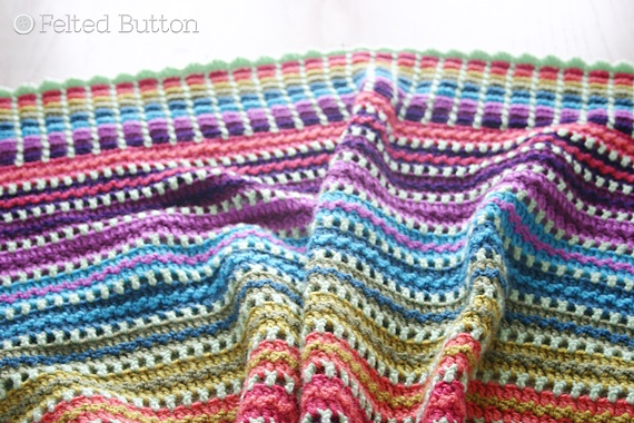 Skittles Blanket Free Crochet Pattern by Susan Carlson of Felted Button