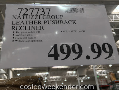 Deal for the Natuzzi Group Leather Push-back Recliner Chair at Costco