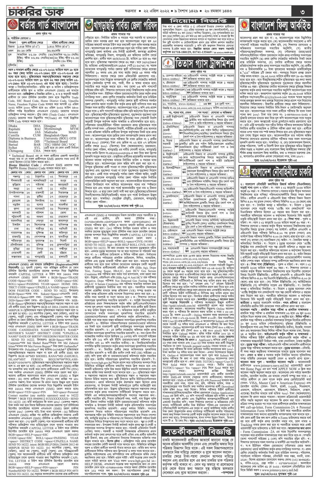 Chakrir Dak Potrika 22 April 2022 | ২২ই এপ্রিল সাপ্তাহিক চাকরির ডাক পত্রিকা BY BDJOBS SITE