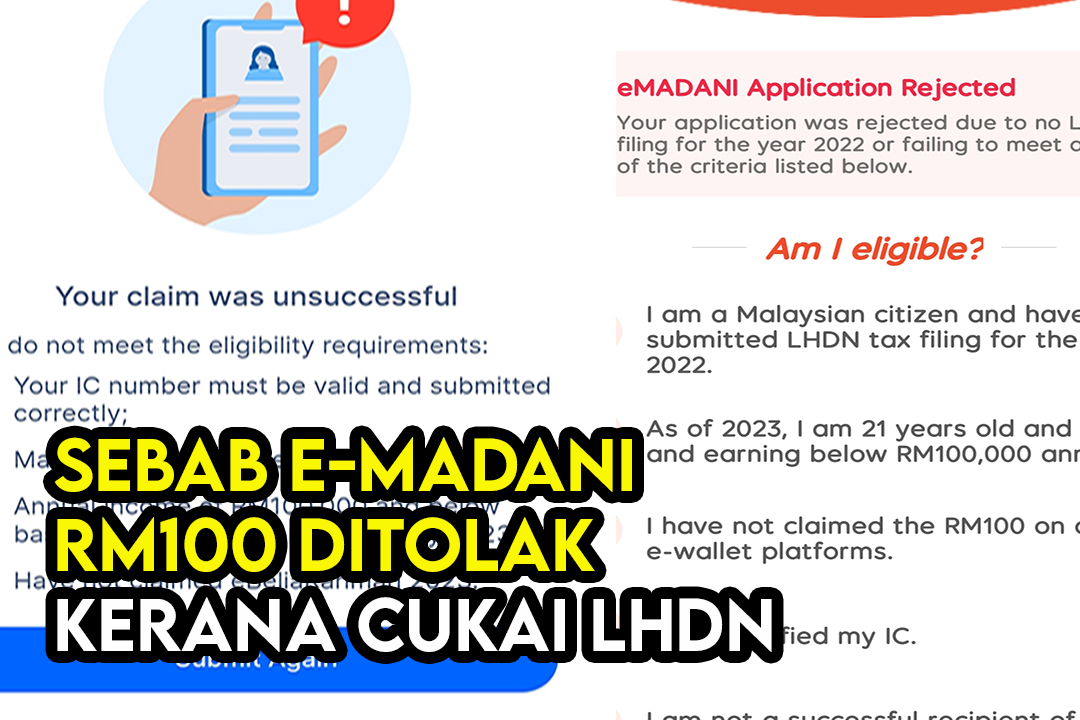 Sebab e-madani Rejected Cukai LHDN