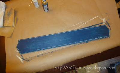 after sanding the navy blue paint