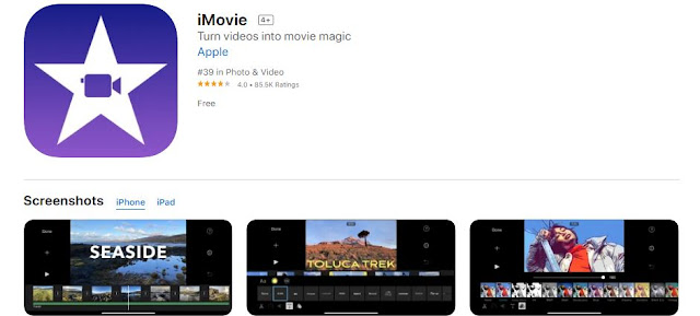 Screenshot of iMovie on App Store