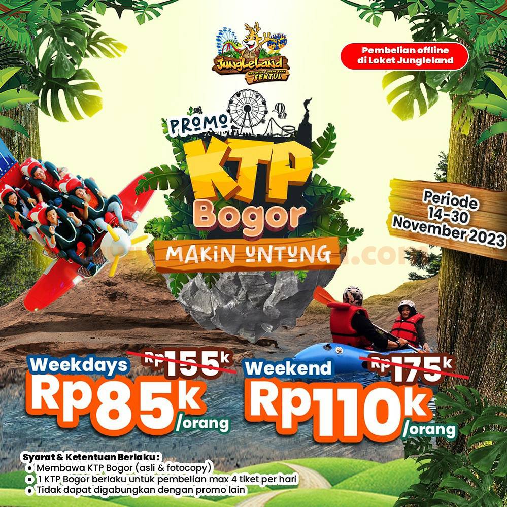 PROMO JUNGLELAND DISKON SPESIAL TIKET MASUK KHUSUS KTP BOGOR