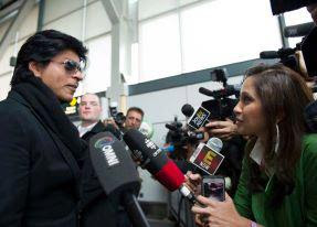 Shah Rukh Khan was welcomed by fans at Vancouver International Airport