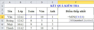 tinhoccoban.net - Hàm Min trong Excel