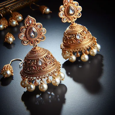 traditional gold jhumka design