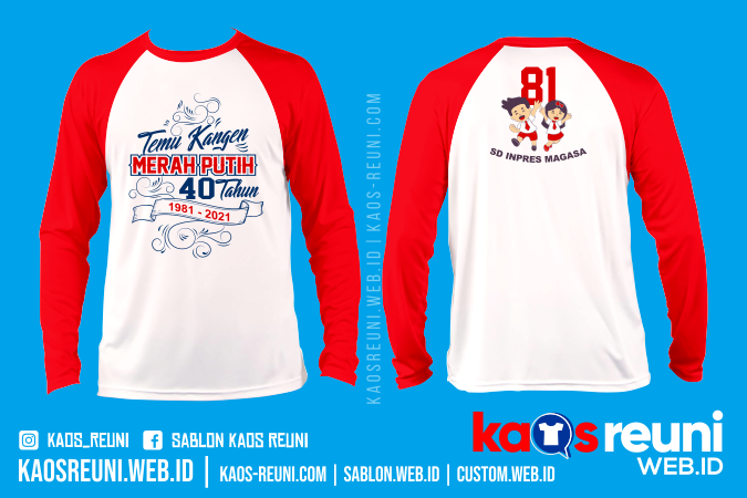 Sablon Kaos Reuni Merah Putih ALumni SD 40 Tahun (1)