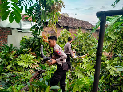 Personel Gabungan di Sidoarjo Bantu Warga Terdampak Angin Kencang