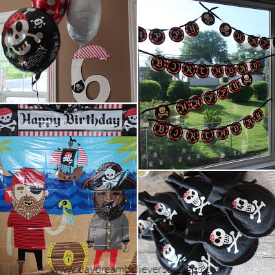 Red and Black Pirate Theme Birthday Party Decorations