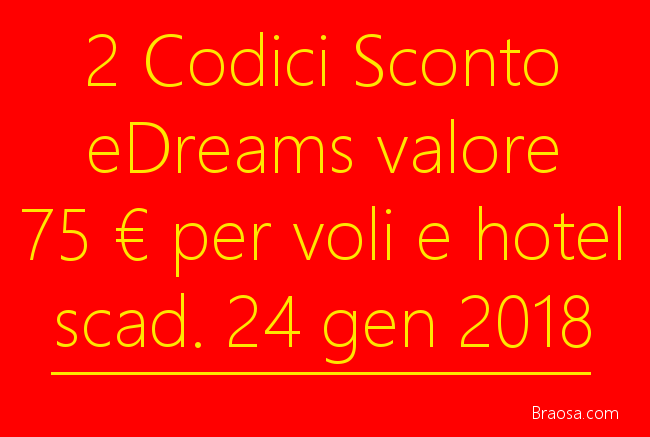 Codici sconto eDreams per voli  e hotel