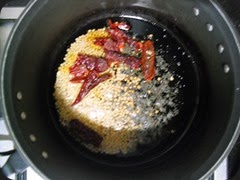 Add seasonings to oil