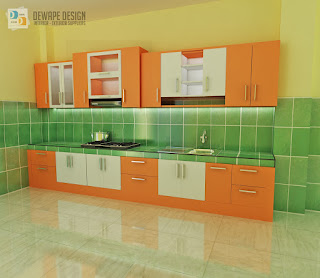 kitchen set warna orange malang