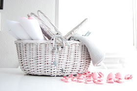 DIY chalk paint basket for baby present