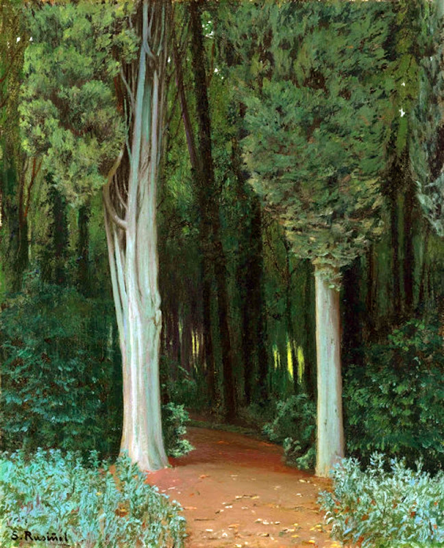 Cipreses Viejos en Aranjuez, Jardines de Aranjuez, Santiago Rusiñol y Prats, Pintor español, Jardines y Parques, Paisajes de Santiago Rusiñol, Pintores Catalanes, Pintura española