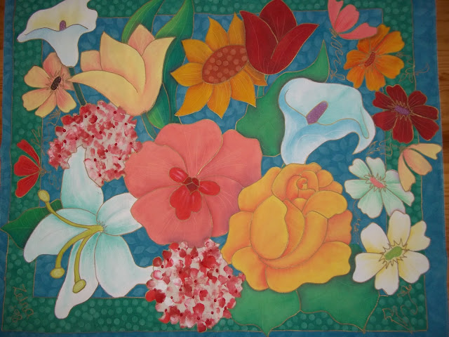 Flowers Fabric Painting