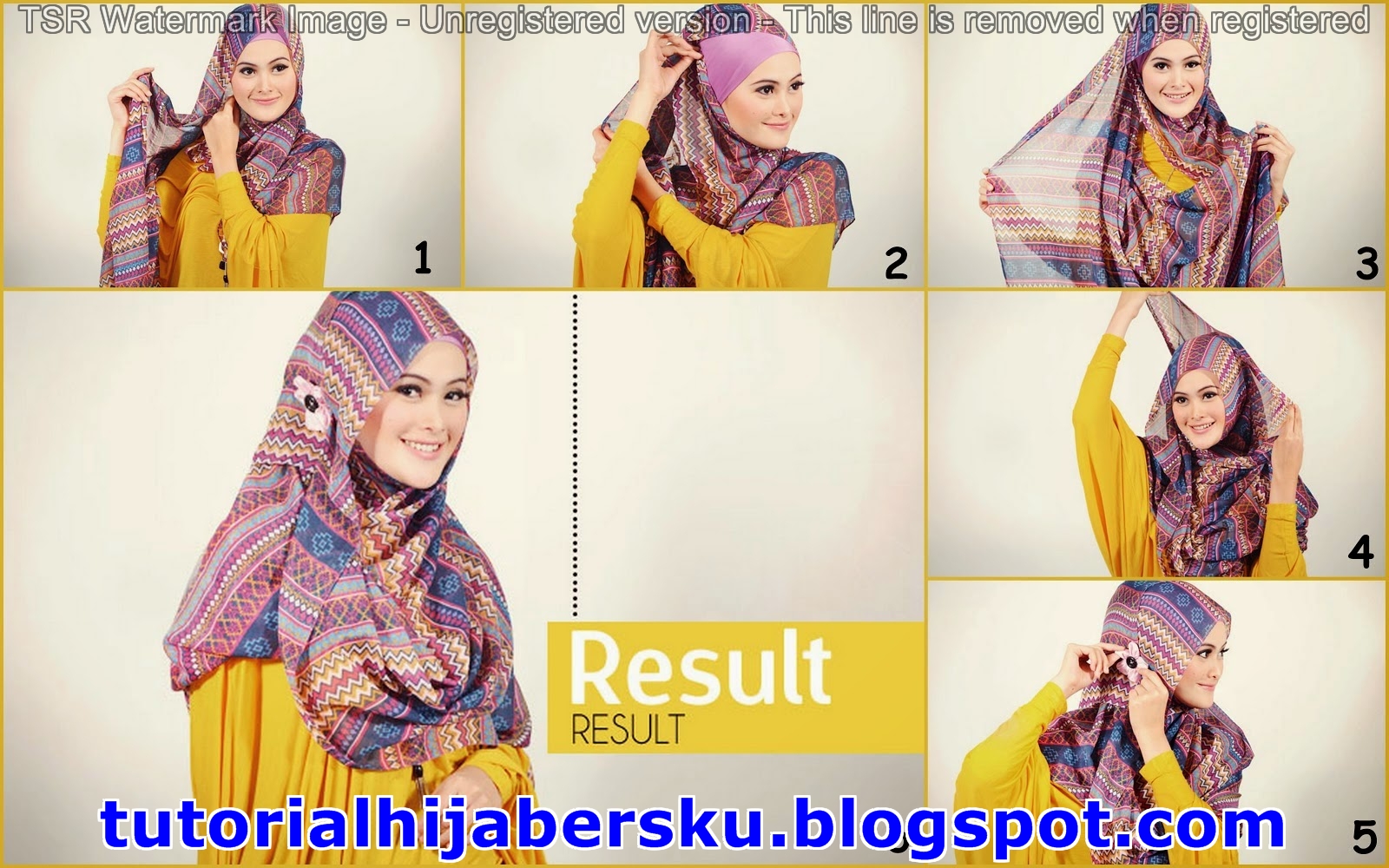 24 Gambar Terupdate Tutorial Hijab Segi Empat Cadar Paling