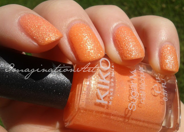 kiko sugar matt golden mandarin 639 effetto sabbiato swatches swatch review recensione polish nail lacquer smalto unghie