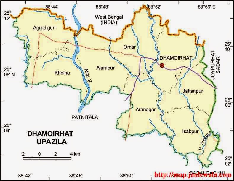 dhamoirhat upazila map of bangladesh
